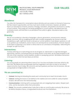 Multicultural Youth Ministry Values Image